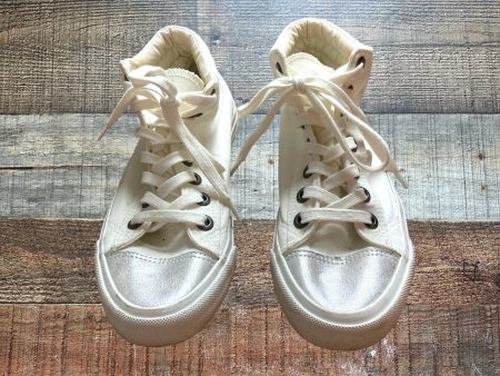 Blowfish Malibu White Canvas High Top Sneakers- Size ~7 7.5 (see notes, no size tag, fit like 7 7.5) For Sale