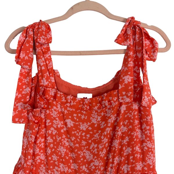 Buddy Love Orange and Pink Floral Tie Strap Dress- Size M (sold out online) Fashion