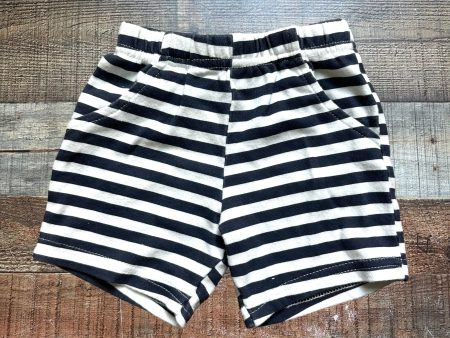 Hudson Baby White with Navy Stripes Shorts- Size 6-9M Discount