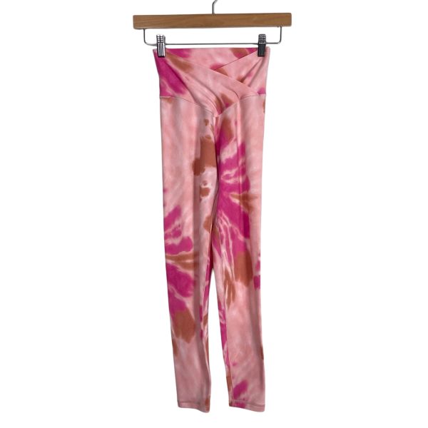 Offline by Aerie Pink Peach Caramel Tie Dye Crossover Waist 7 8 Real Me High Rise Leggings- Size S (Inseam 25”, sold out online) Online