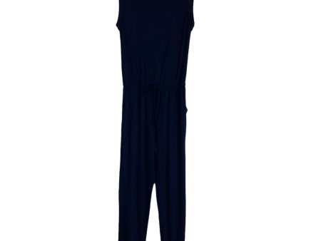 Anrabess Navy Sleeveless Drawstring Waist Jumpsuit NWT- Size S Online Sale