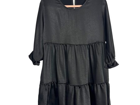 Candidly Chan Black Satin Back Keyhole Dress- Size S Online Sale