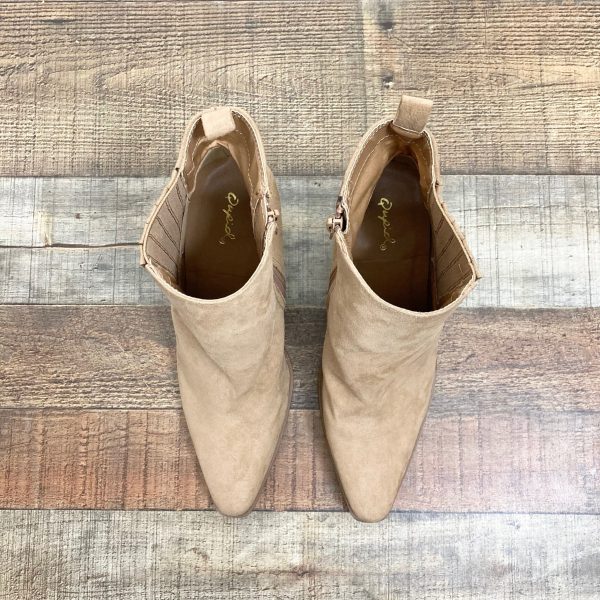 Qupid Camel Suede Booties- Size 10 (Brand New Condition) on Sale