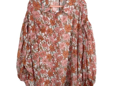 Amalie by Showpo Wild Flower Floral Print Linen Balloon Sleeves Button Up NWT- Size 12 (we have matching tank) Supply