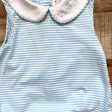 The Smocking Place Blue White Striped Walker Bubble- Size 6M (see notes) Fashion