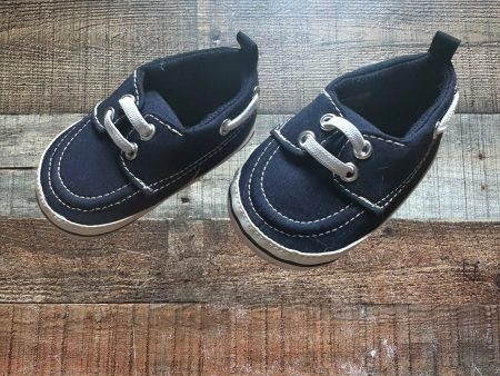 Hudson Baby Navy Boat Shoes Crib Shoes- Size 6-12M (Like New) Online