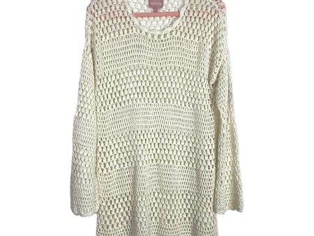 Show Me Your Mumu Ivory Chunky Open Knit Crochet Long Sleeve Cover Up- Size S For Cheap