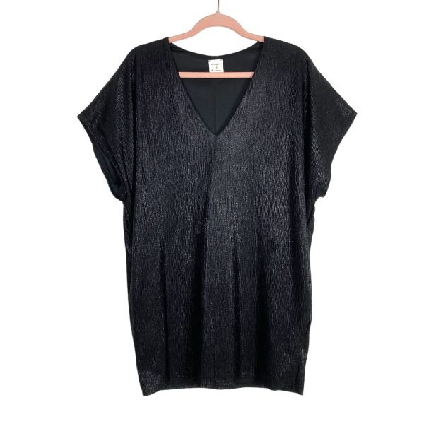 By Together Black Textured Knit V-Neck Dress- Size S Online