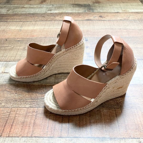 Treasure & Bond Camel Leather Wedge Espadrilles- Size 9.5 (see notes) Cheap