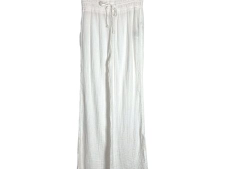 Abercrombie & Fitch White Gauze with Side Slits Elastic Waist Drawstring Pants- Size S (we have matching top) Online Hot Sale