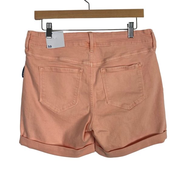 Old Navy Peach Lycra Denim Distressed Mid-Rise Shorts NWT- Size 10 Online Hot Sale