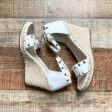 Marc Fisher White Leather Studded Wedge Espadrilles- Size 9.5 (see notes) Online now