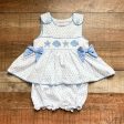 The Smocking Place Blue and White Polka Dot Smocked Shell Short Set- Size 3T (see notes) on Sale