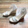 Marc Fisher White Leather Studded Wedge Espadrilles- Size 9.5 (see notes) Online now