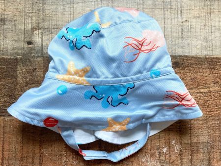 Monica + Andy Light Blue Sea Creatures Sun Hat- Size S Fashion