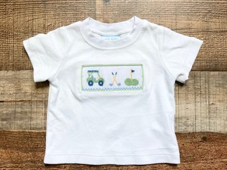 Petit Bebe White Golf Smocked Tee- Size 6M Fashion