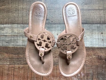 Tory Burch Tan Patent Leather Miller Sandals- Size 7 Online now