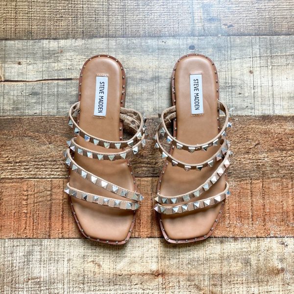 Steve Madden Camel Strappy Studded Sandals- Size 7.5 Cheap