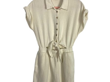 By Together Cream Muslin Cotton Front Cutout Romper- Size M (see notes) Fashion