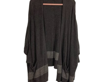 Barefoot Dream Charcoal Gray with Gray Stripe Cozychic Lite Open Front Cardigan- Size OS (see notes) Sale