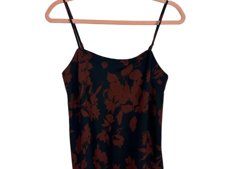 Abercrombie & Fitch Black and Brown Floral Satin Cami Top NWT- Size S (sold out online, we have matching skirt) For Cheap