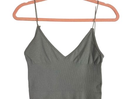 Intimately by Free People Gray Ribbed Cropped Tank- Size M L Cheap