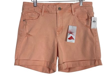 Old Navy Peach Lycra Denim Distressed Mid-Rise Shorts NWT- Size 10 Online Hot Sale