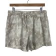 Old Navy Taupe White Linen Tie Dye Drawstring Elastic Waist Shorts- Size M For Sale