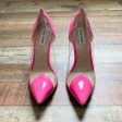 Steve Madden Neon Pink Clear Side Pointed Toe Stiletto Pumps- Size 10 (see notes) on Sale