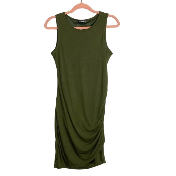 BTFBM Olive with Side Ruching Tank Dress NWT- Size S Discount