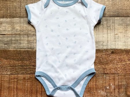 Le Top Bebe White Slate Paw Print Onesie- Size 6-9M Fashion