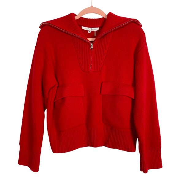 English Factory Red Half-Zip Pullover Sweater- Size XS (sold out online) Online