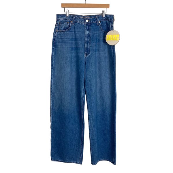 Mother Snacks Medium Wash Wide Leg Jeans NWT- Size 33 (Inseam 32”) Online