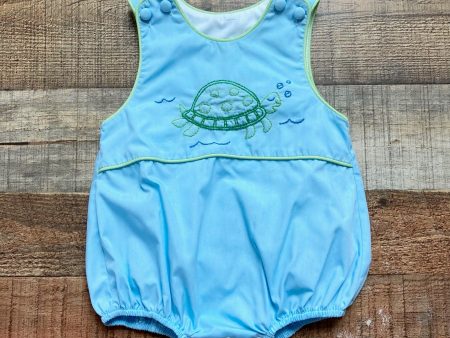 Shrimp & Grits Kids Blue Embroidered Turtle Bubble- Size 3M (sold out online, we have matching dress) Cheap