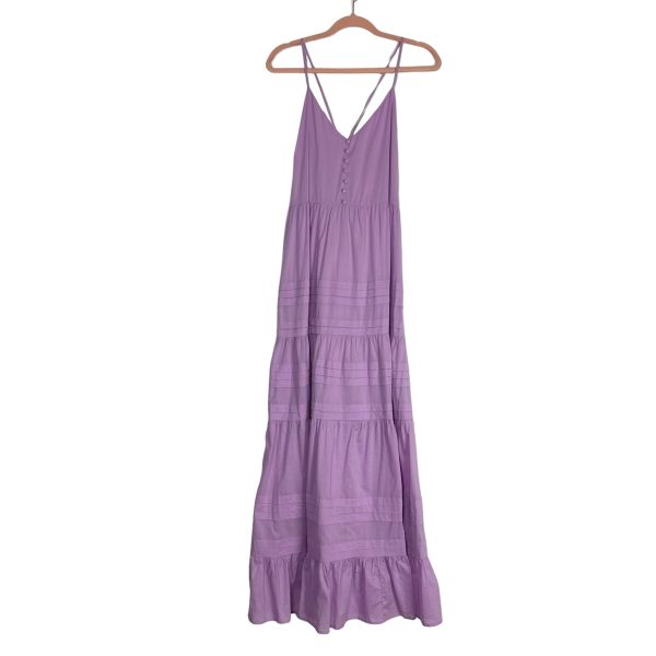 Buddy Love Lilac Front Faux Button Back Tie Dress- Size M Cheap