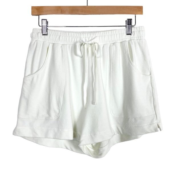 Summersault White Sand Softest French Terry Drawstring Lounge Shorts- Size M (sold out online) Online Hot Sale