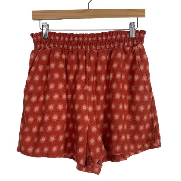 Universal Thread Rust Linen with Sun Print Elastic Waist Shorts- Size M Sale