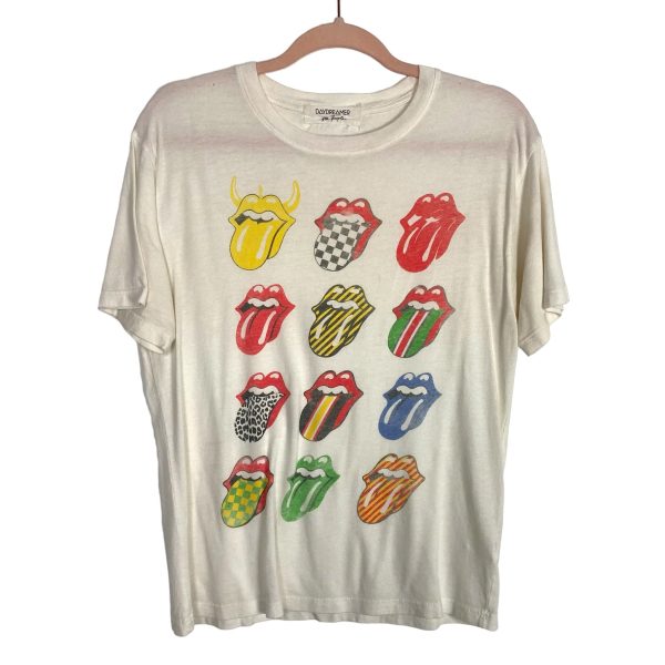 Daydreamer for Free People White Rolling Stones Logo Tee- Size XS (see notes) Online Hot Sale