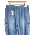 Forever 21 Medium Wash Distressed Cargo Jogger Jeans NWT-Size 33 (Inseam 28.5”, sold out online) Fashion