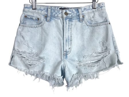 Abercrombie & Fitch Bleach Wash Distressed Annie High Rise Jean Shorts- Size 28 6 Fashion