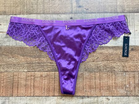 Lounge Purple Lace Silk Balcony Thong NWT- Size XL (we have matching bra) Hot on Sale