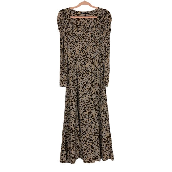 Zara Animal Print Puff Zipper Sleeve Dress- Size S Online now