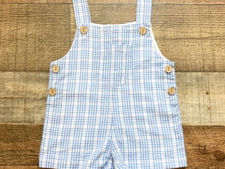 Grace & James Blue Plaid Short Overalls- Size 6M Supply