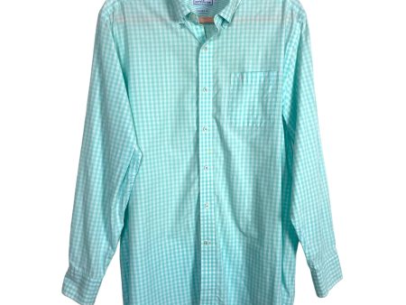 Southern Tide Men’s Mint White Checkered Classic Fit Dress Shirt- Size L (see notes) Cheap