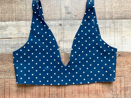 Parade Navy with White Polka Dots Plunge Bralette- Size M (see notes) Supply