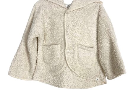 Oh Baby Cream Fuzzy Snap Up Hooded Jacket- Size 6-12M Online Hot Sale