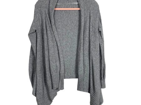 Love Tree Grey Ribbed Waterfall Cardigan- Size S Online