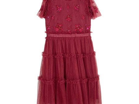 Ivy City Red Hand Beaded Anastasia Mini Dress- Size 4 5T (we have matching mommy dress) For Discount