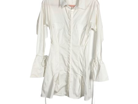 Beige Botany Ivory with Wrist Ties Tailored Button Up Shirt Dress- Size S (see notes) Cheap