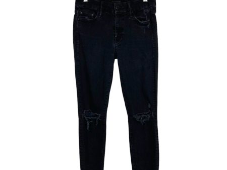 MOTHER Black Distressed Ankle Fray Skinny Jeans- Size 27 (Inseam 24 ) For Discount